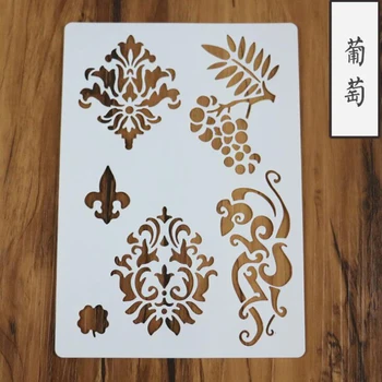 

1pc Stencil Templates Grape Totem Crafts For Wall Graphics Painting Scrapbooking Stamp Ornament Album Embossed Template Reusable