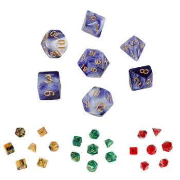 

7pcs/Set Multi-faceted Set Acrylic Bright Color Dice Game Props Board Game Tool Multi-color Creative Toy 20-Sided