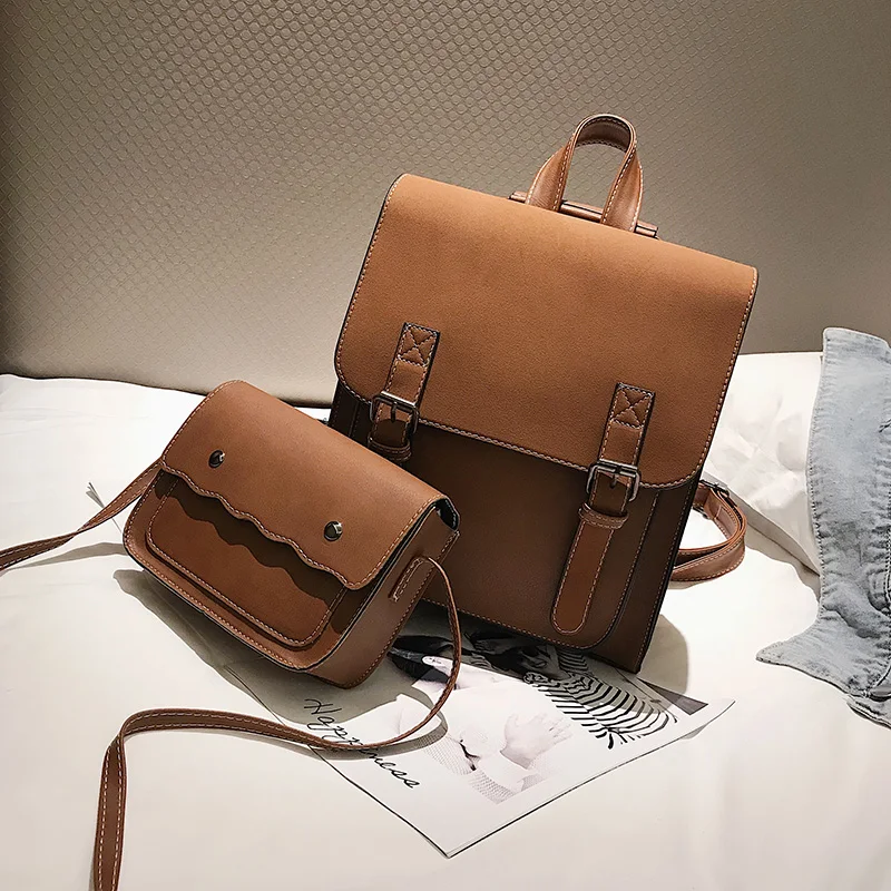 

Joypessie Women Backpack Pu Leather Female Set Shoulder Bag School Backpack for Girls Backpack Rucksack Designer Vintage Mochila