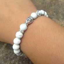 SN0383 Мужская Будда, Йога браслет говлитовые бусы высокого качества камень бисера браслеты серебряный браслет Будды