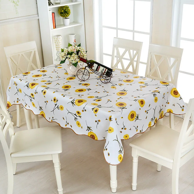 

Pastoral Anti-scalding Waterproof Oil Proof Pvc Tablecloth Floral Printing Table Cover Rectangular Square Table Cloth Manteles