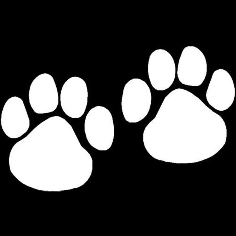 Cat and Dog Paw Print Car Decal 10.2 x 6.4 CM - Black/Silver Cartoon Car Sticker C6-1012 - YJZT Vehicle Decoration image 2