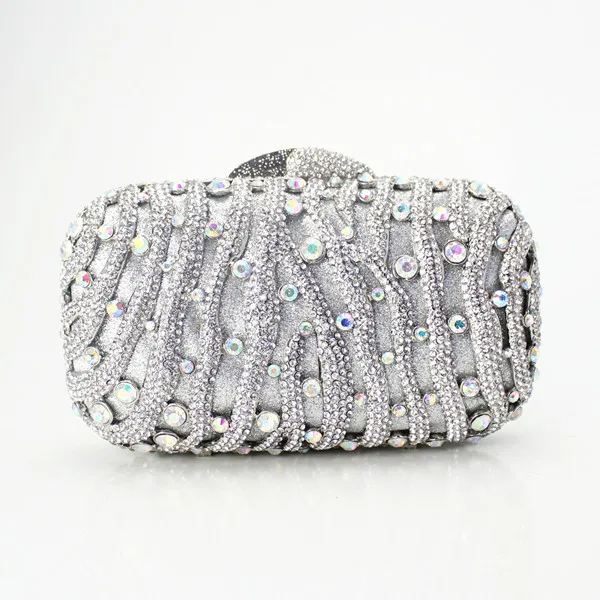 Новая вечерняя сумка-клатч со стразами Женская сумочка серебристого цвета распродажа! популярные дизайнерские женские сумки