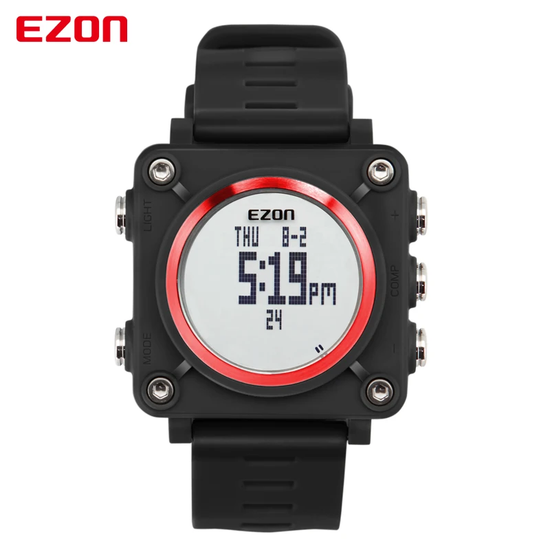 

EZON L012 Unique Vogue Men Digital Watch World Time Stopwatch Compass Multifunction Casual Wristwatches for Students
