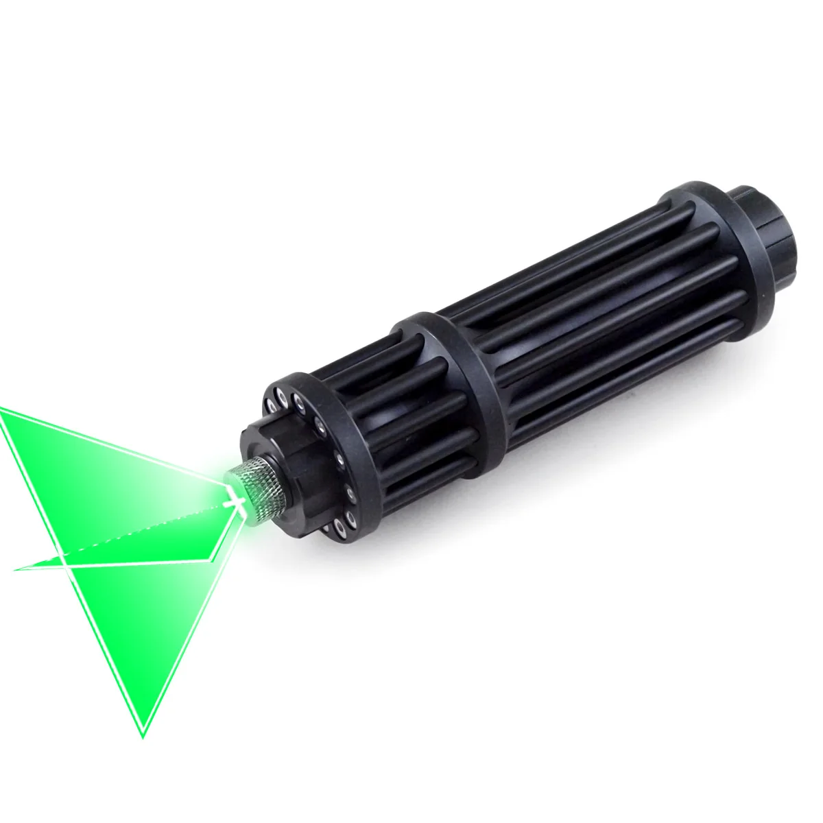 

CWLASER 520nm Green Cross Beam / Line Beam Handheld Gatling Shape Focusable Laser Pointer (Black)