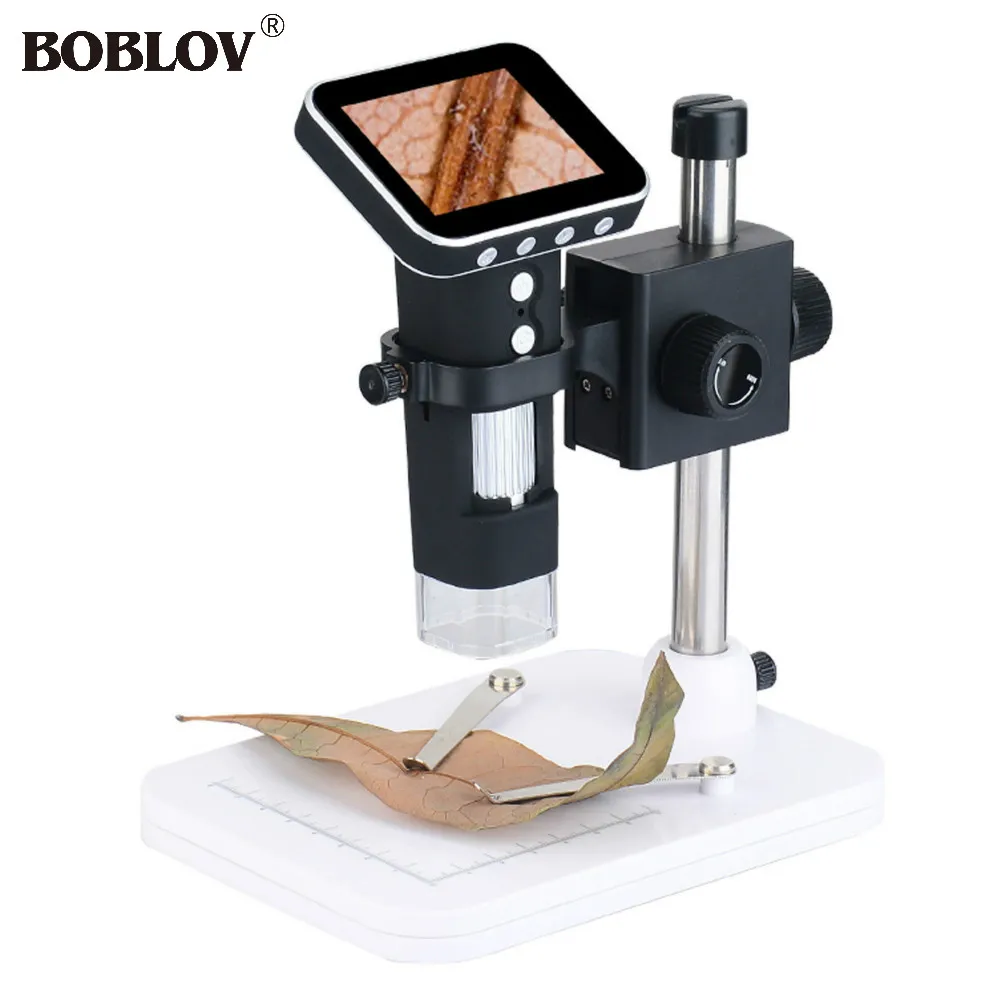 

BOBLOV Portable Handheld 500X USB Digital Mobile Microscope 2.5" TFT 8LED Adjustable Video Camera TF Card Recorder With Stand