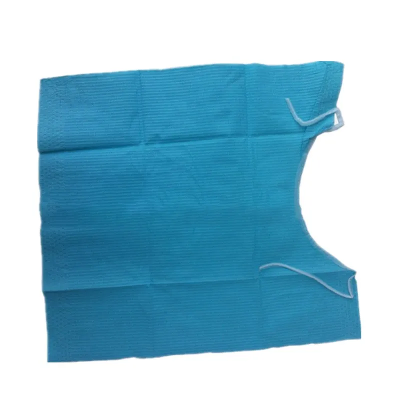 60 шт./пакет 38x45 см голубые медицинские Бумага нагрудник стоматолог Гигиенические Одноразовые Водонепроницаемость шнуровка шарф зубные