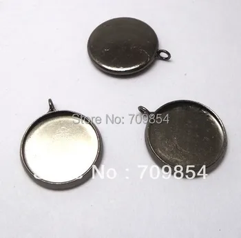 

free shipping!!! 500pcs/lot 14mm pad gunmetal black pendant tray cabochon settings pendant trays