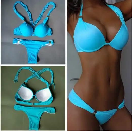 neon blue bikini top