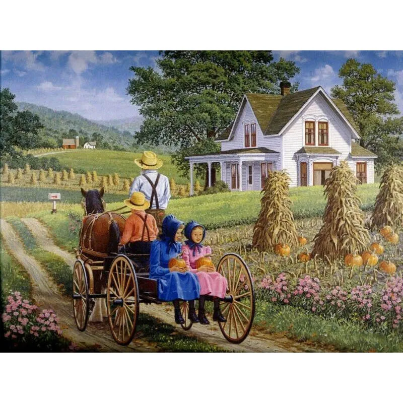 

Art Needlework 5D Diy Diamond Embroidery Diamond Painting Countryside Scenery Cross Stitch Full Diamond Mosaic Room Decor Gift
