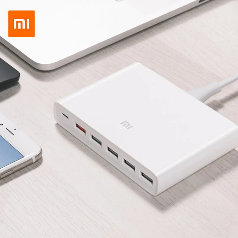 Xiaomi Mi портативное USB зарядное устройство 6 портов Быстрая зарядка QC 3,0 Макс 60 Вт для iphone samsung