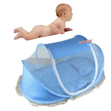 Foldable Mosquito Net Portable New Born Baby Anti-mosquito Mesh Net Bed Mosquito Net+Pillow+Infant Cushion+Music Bag 110*65*60cm