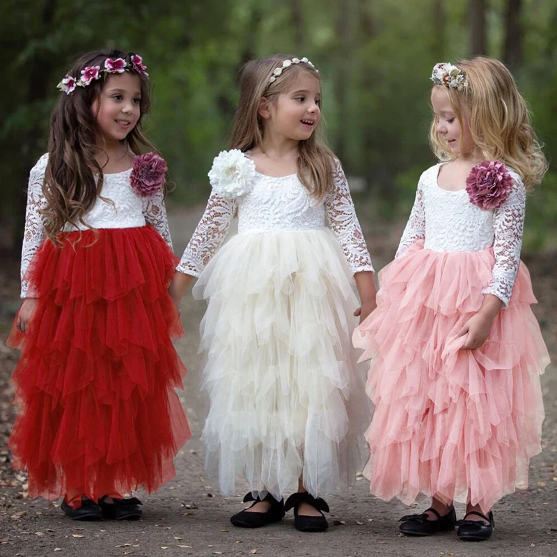 

3-8 Year Little Girl Ceremonies Dress Baby Children's Clothing Tutu Kids Dresses for Girls Clothes Wedding Party Gown Vestidos