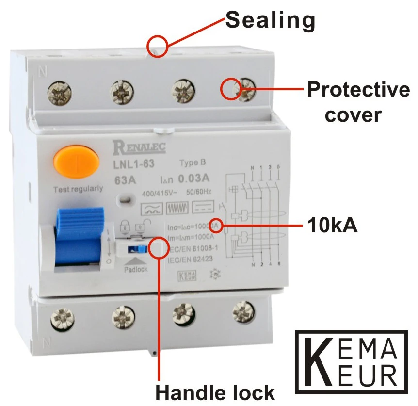 

B TYPE RCCB LNL1-63 10KA B TYPE