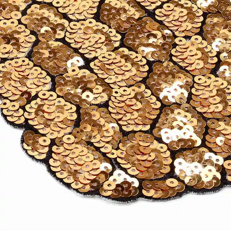 JX-LCLYL 1pc 120*295mm Sequin Pineapple Patch Embroidered Iron on Applique for Clothes Backpack Hat