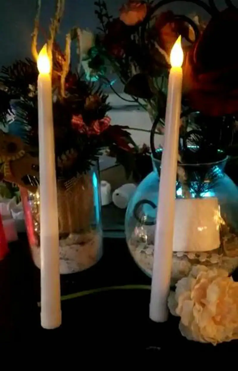 36pcs Remote controlled battery operated flameless Led taper candle lamp candlestick Xmas wedding table Church Bar decor 28cm(H) |