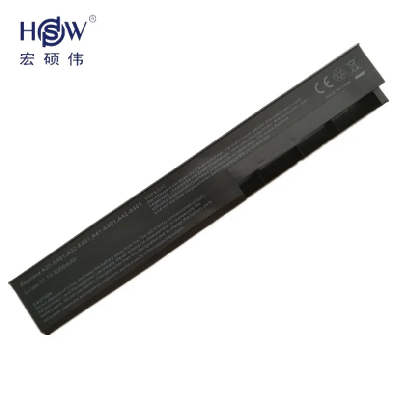 HSW Laptop Battery For Asus  A31-X401 A32-X401 A41-X401 battery A42-X401 F301 F401 F501 S301 S401 S501 X301 X501 X501A battery  