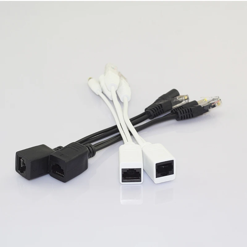 Gakaki 1 Pair 12v POE Splitter Adapter Accessories RJ45 Injector Kit Power Cable Camera Cctv Connector for Security Camera Cctv