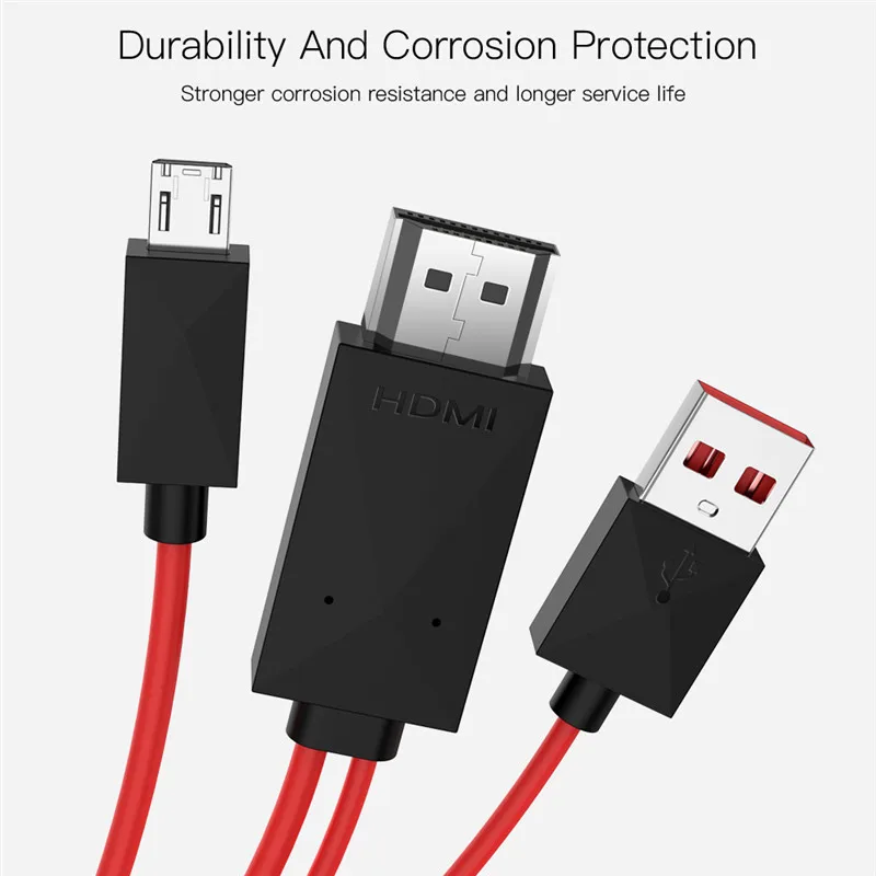 Robotsky Micro usb адаптер HDMI 11Pin штекерным HDMI USB Мужской 1080 P ТВ конвертер кабель для samsung Galaxy S4 S5 S6 края Примечание 3