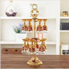 Luxury6/12 чашек/набор европейских Металлических кружки винного цвета бар аксессуары Набор бокалов для вина Графин для виски напиток galss набор для дома barJB006