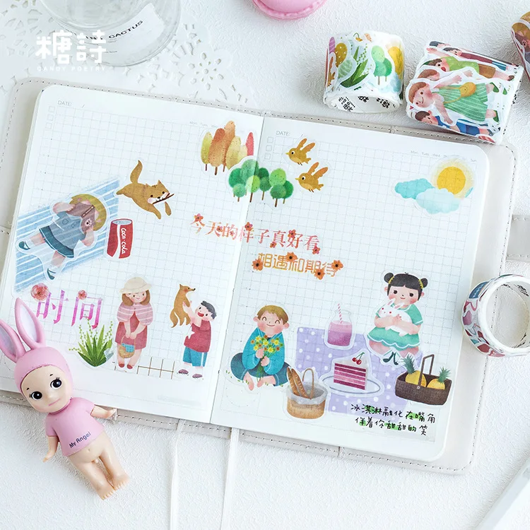 80 шт/объем лес Пикник Еда пити фруктового лента для декорации Washi DIY планировщик