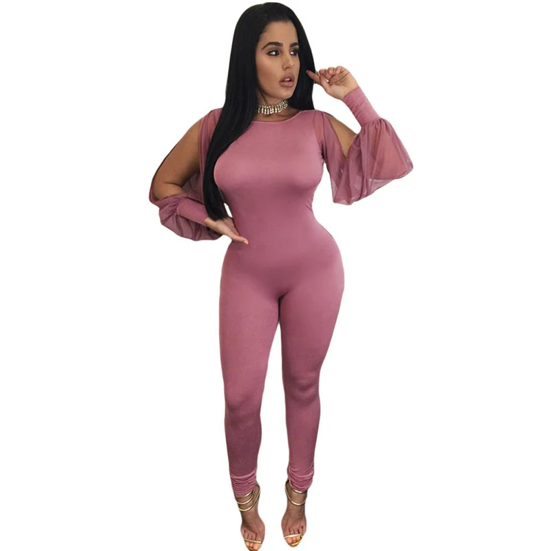 long sleeve open back jumpsuit