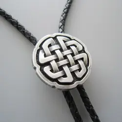 Оригинальный античной реальные посеребренные круглый крест узел Боло галстук шеи галстук Цепочки и ожерелья также складе в США