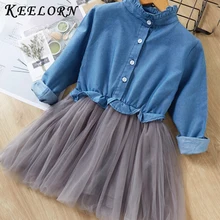 Сетчатое платье для девочек коллекция года, новые весенние платья Одежда для детей платье принцессы платье с бантом из шерсти для девочек возрастом от 2 до 8 лет