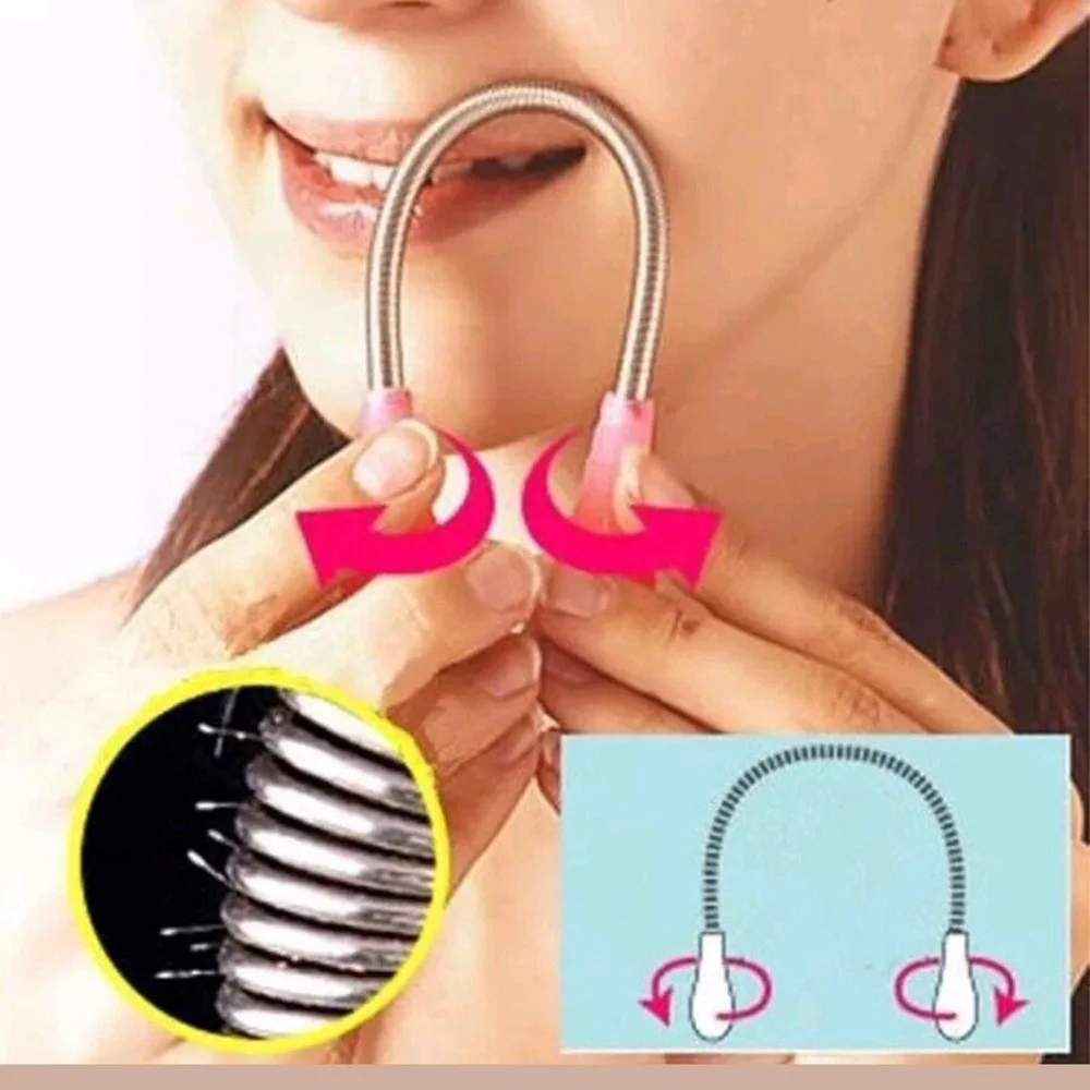 

Female Facial Hair Removal Device Spring Rolled Face Hair Remove Roller Epilator Make Up Tool Depilation Shaving Threading Tool