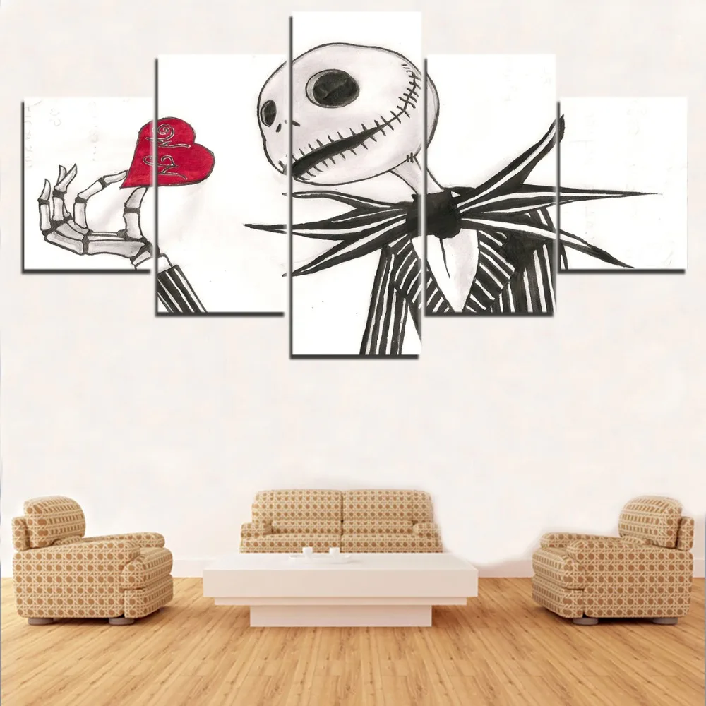 

Home Canvas Wall Art The Nightmare Before Christmas Movie Home Picture 5 Pieces Paintings Canvas Wall Art Home Decor Living Room