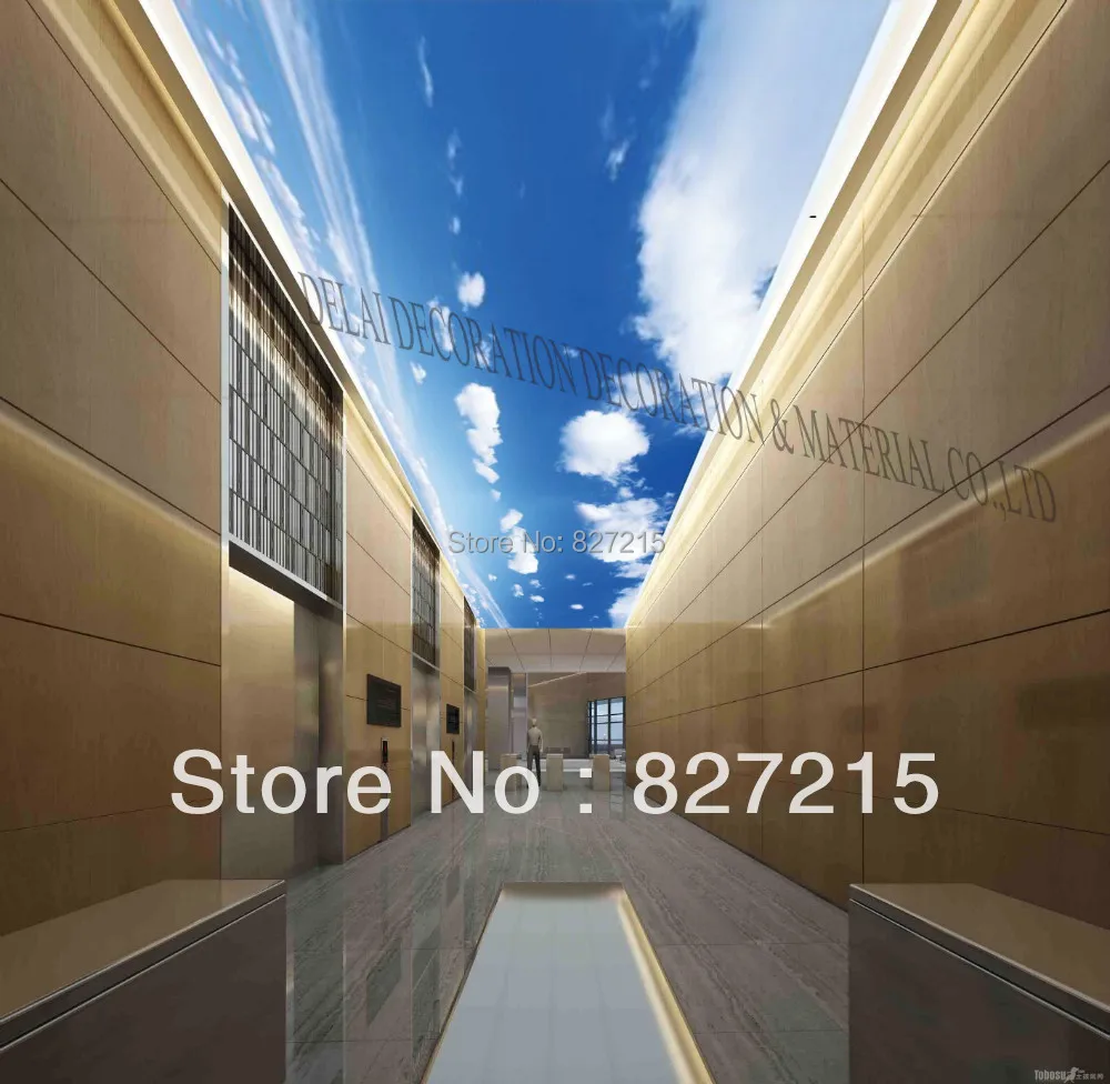 Us 26 0 Mo 0191 Blue Sky Print Ceiling Tiles Pvc Stretched Ceiling Film Home Or Ceiling Decoration Function As Ceiling Panel In Wallpapers From