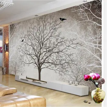 

Retro Abstract Tree Branches Bird Large Murals Custom 3D Photo Wallpaper Living Room Sofa TV Background Decor Mural Wall paper