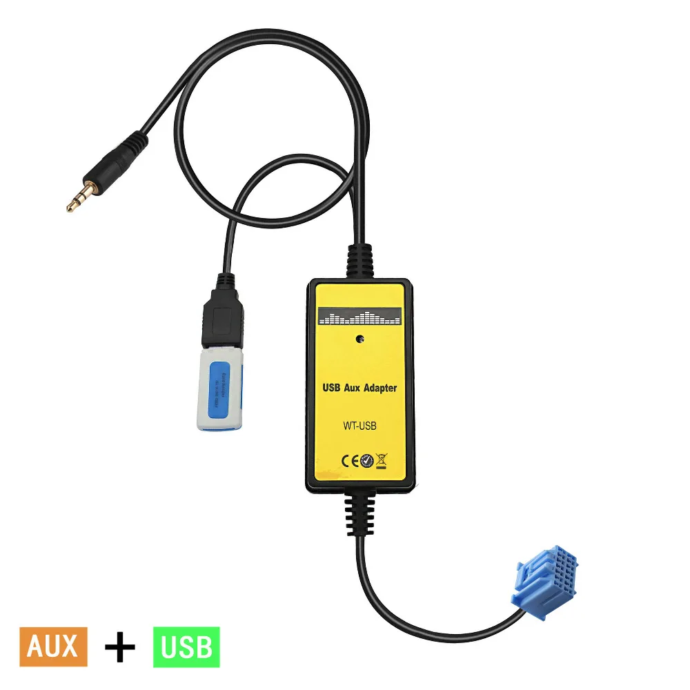 Автомобильный адаптер Aux USB для Mp3 телефона 3 5 мм кабель вспомогательный CD авто