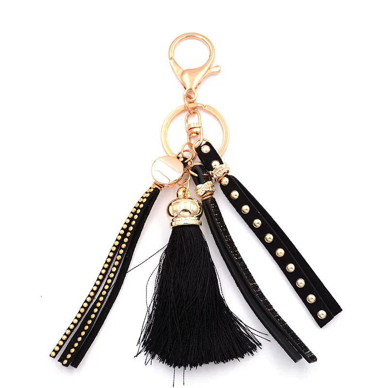 12 Colors Hanging Rope Silk cotton Tassel beads keychain Fringe For Key  Chain Earring Hooks Pendant Jewelry Making Accessories