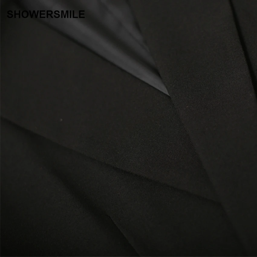 SHOWERSMILE Short Vest Women Sleeveless Blazer Black Suit Vest Female Waistcoat Office Lady Slim Fit Spring Vest For Women
