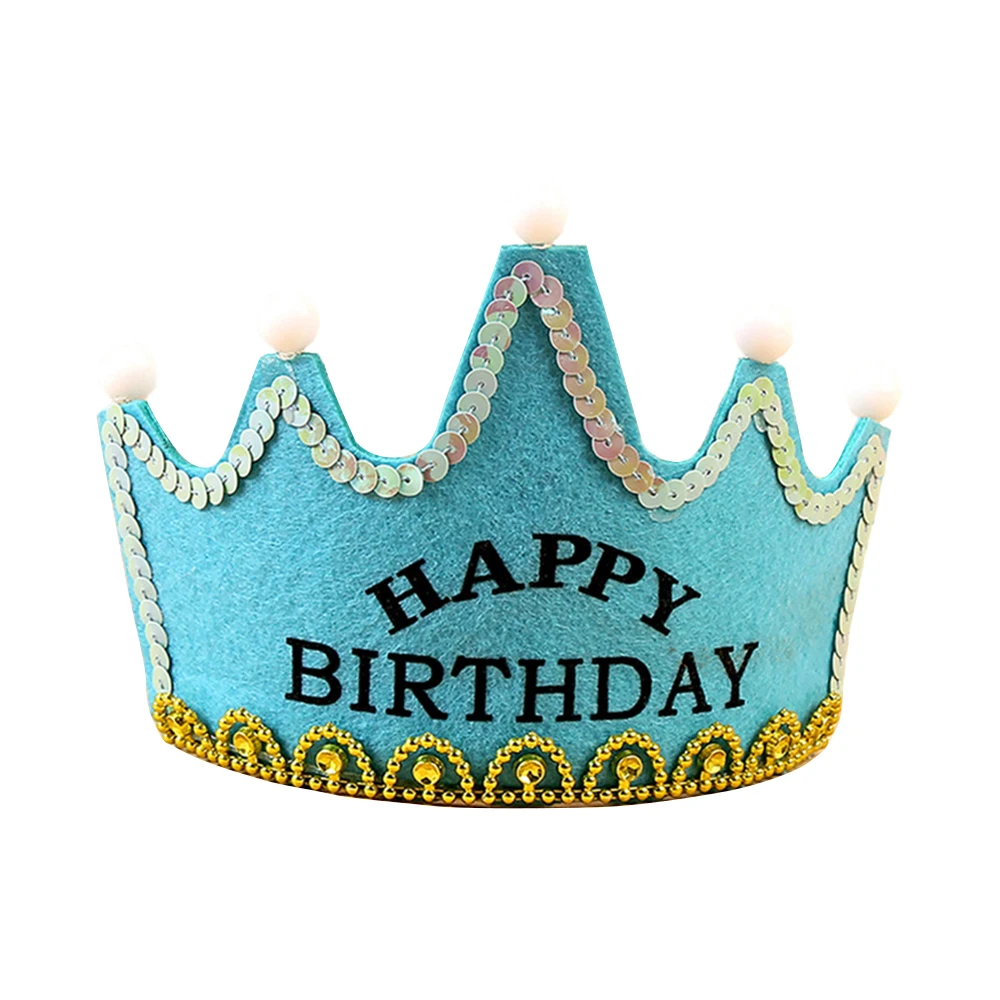 Birthday Crown с светодиодный светильник для мальчик и девочка принцесса король короной «С Днем Рождения» Кепки повязка на голову для рождественской вечеринки Прямая - Цвет: 05