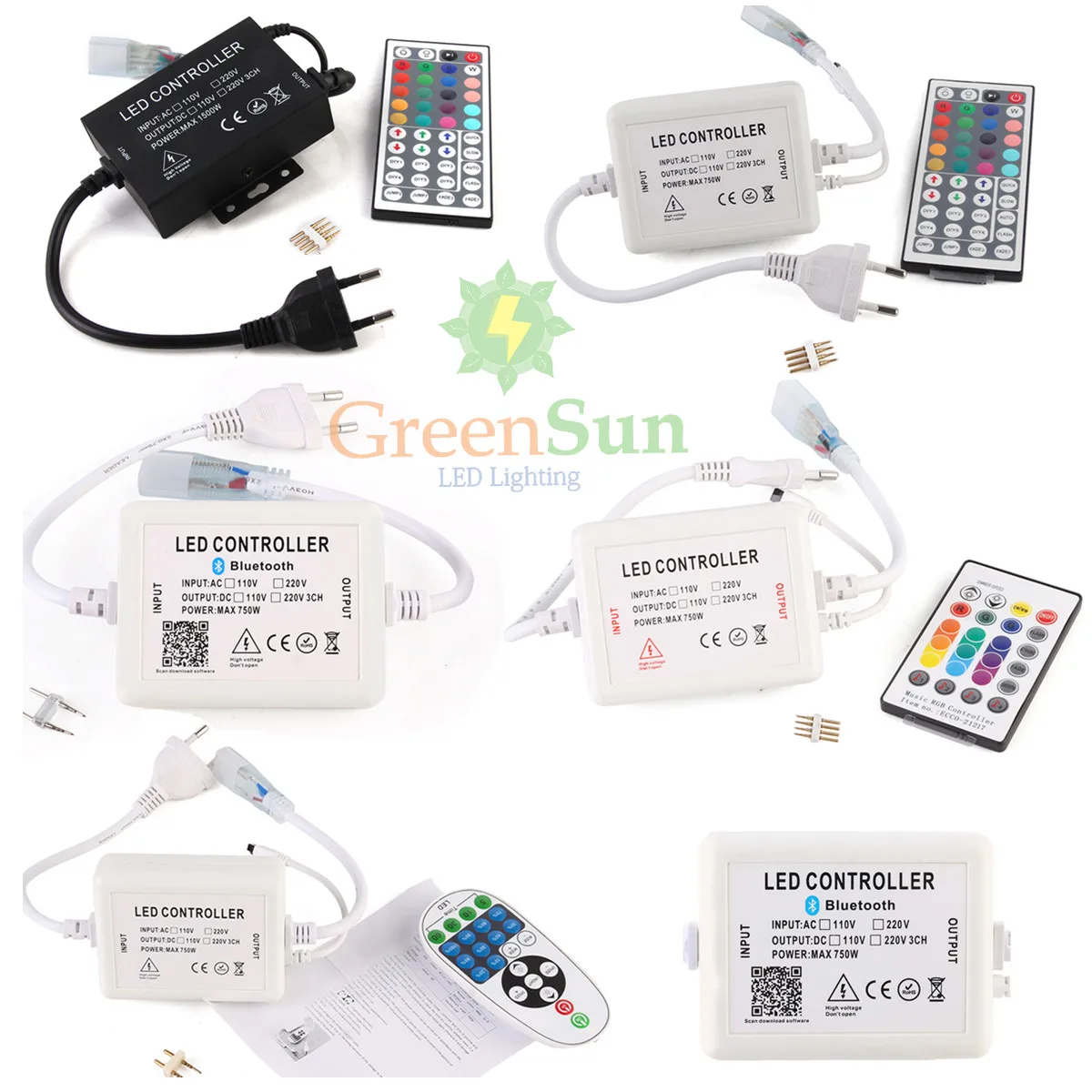 

EU Plug Remote Controller RGB/Single Color 24/44 Key Button Mini Bluetooth IR/IF Remote Controller For RGB LED Strip Light
