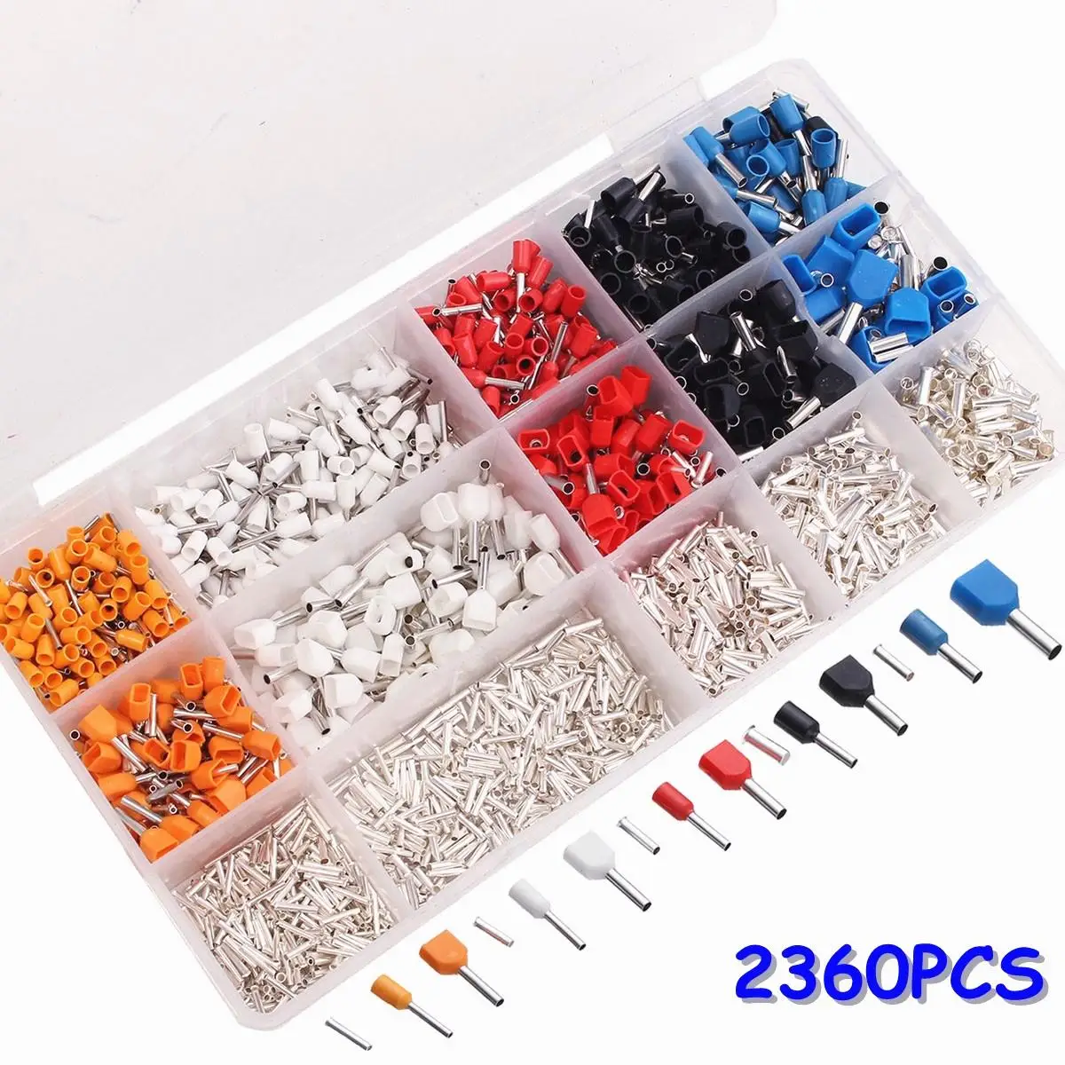 

Bootlace cooper Ferrules kit set Wire Copper Crimp Connector Insulated Terminal Durable Quality