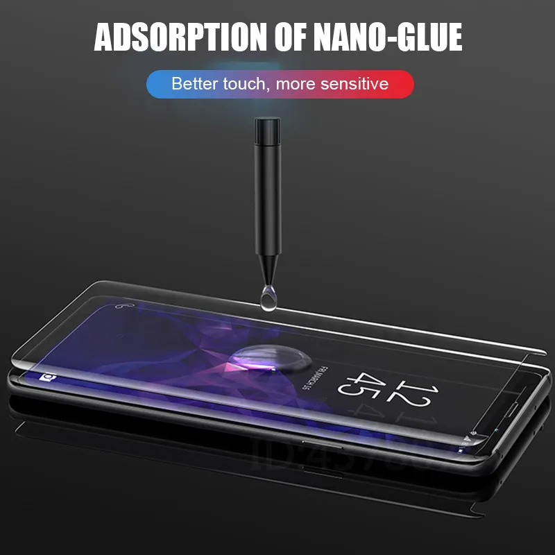 Ультрафиолет закаленное стекло для samsung Galaxy S10 S9 S8 Plus S7 Edge 100D полный жидкий клей протектор экрана для samsung Note 9 8 S10E