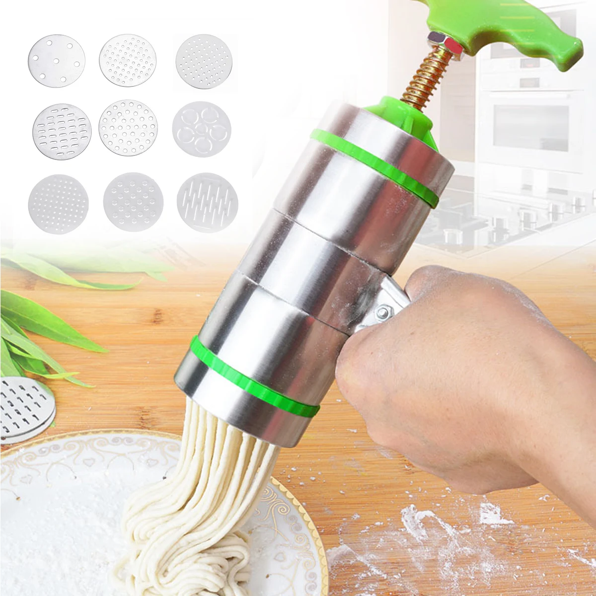 

9 Mode Stainless Steel Pasta Noodle Maker Machine Handmade Noodles Press Spaghetti Machine Para Hacer Noodles Fruit Press