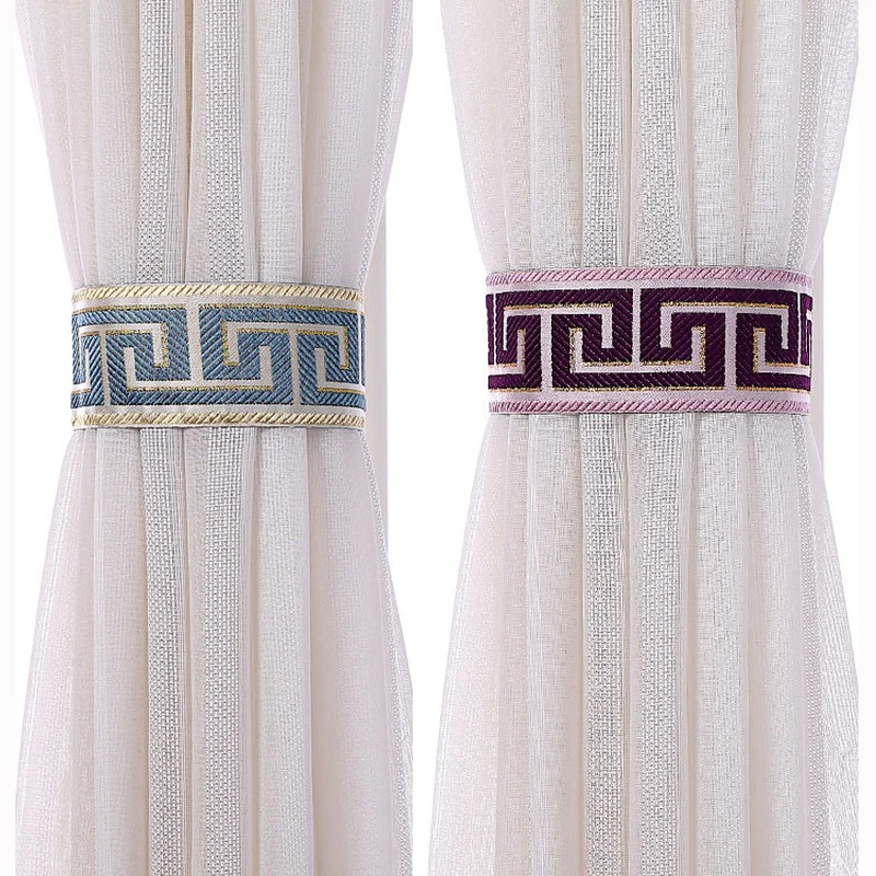 

Sticky Curtain Tie Back Vintage Jacquard Floral Cloth Curtains Tieback Rope Living Room Decoration Curtain Accessories Tassel