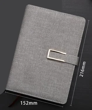 Логотип с именем на заказ А5 блокнот из искусственной кожи для путешественников с пряжкой планировщик блокнот для заметок Дневник Школьные офисные принадлежности коробка подарок - Цвет: Gray