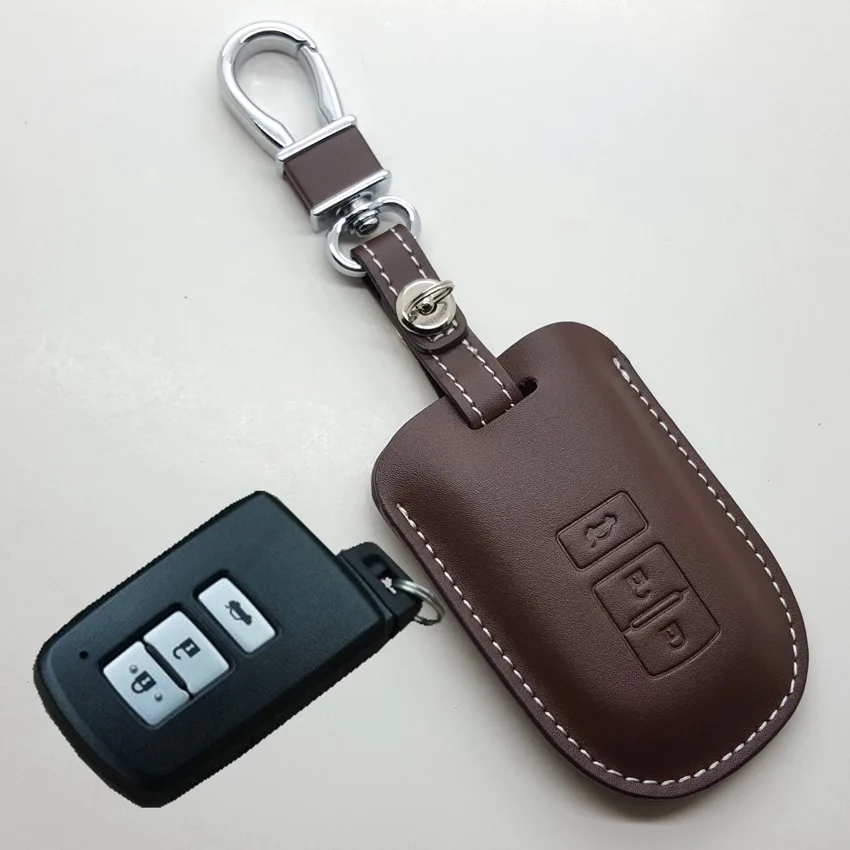 

Leather Car key Fob Case Cover for Toyota Camry 2012 2.5v/2.5g/2.5s 2013 Camry Smart Key Holder Bag Glove Auto Accessories