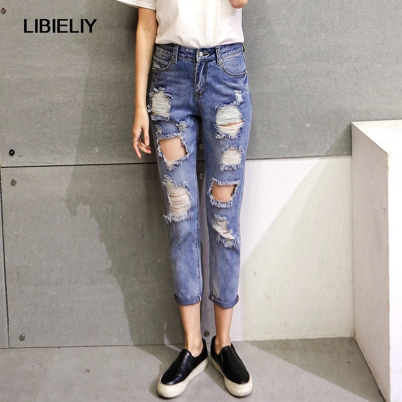 Aliexpress.com : Buy Plus size 25 32 Hole ripped jeans