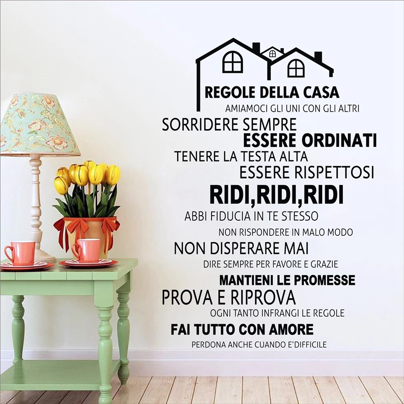 Italian house rules sticker
