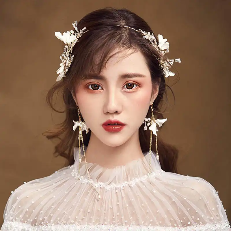 Korean Leaf Gold Hairband Wedding Hair Accessories Brides Leaves