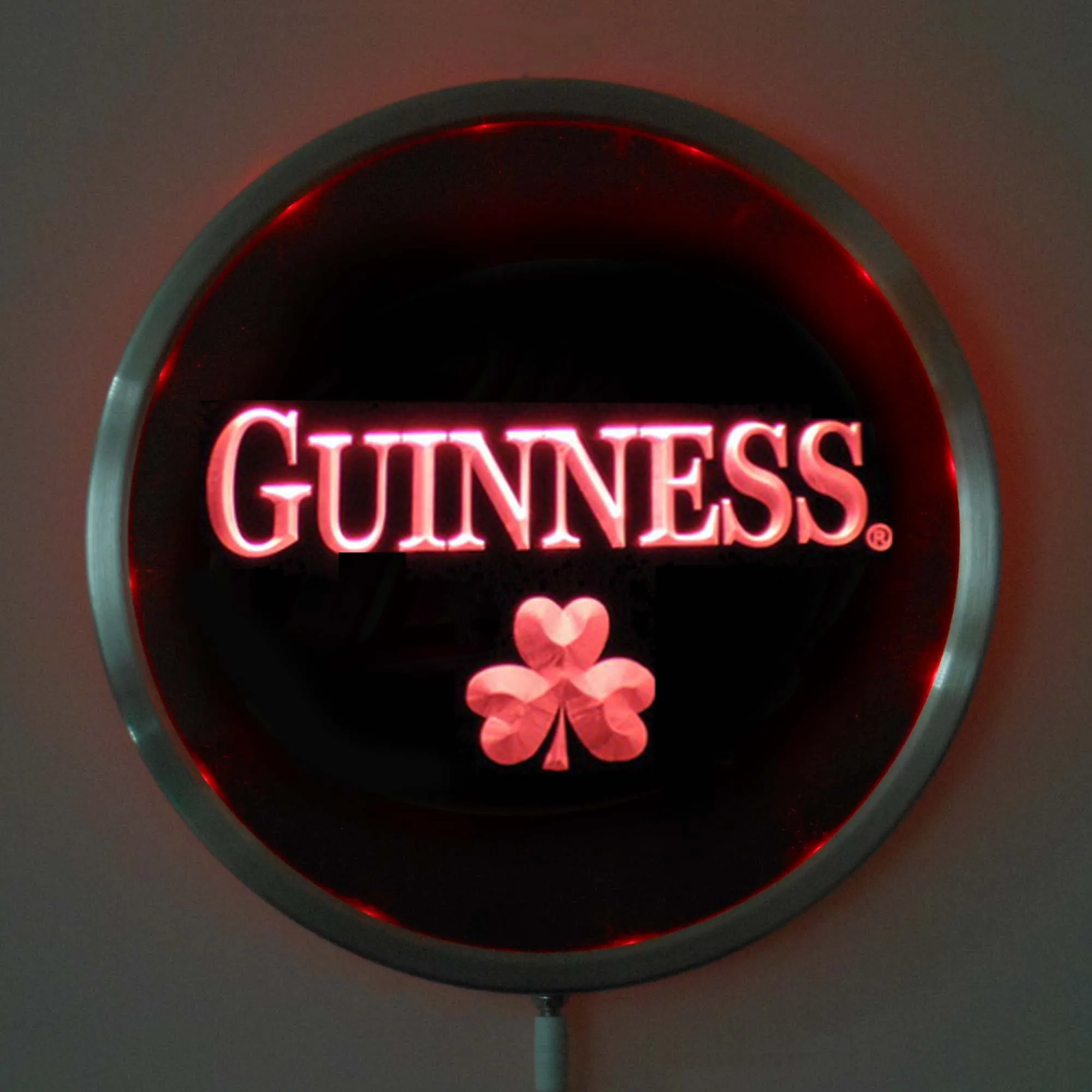 rs-a0095 Guiness Shamrock LED Neon Round Signs 25cm/ 10 Inch- Bar Sign with RGB Multi-Color Remote Wireless Control Function