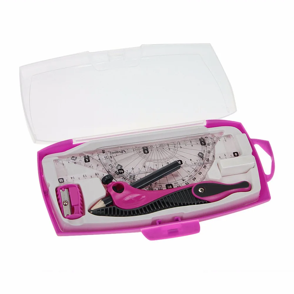 8pcs Math Tool Sets, Rulers,Protractor,Mechanical