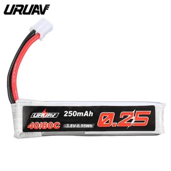 

5PCS URUAV 3.8V 250mAh 40C/80C 1S Lipo Battery W/ PH2.0 Plug for US65 UK65 QX65 URUAV UR65 Mobula7 Drone RC Quadcopter