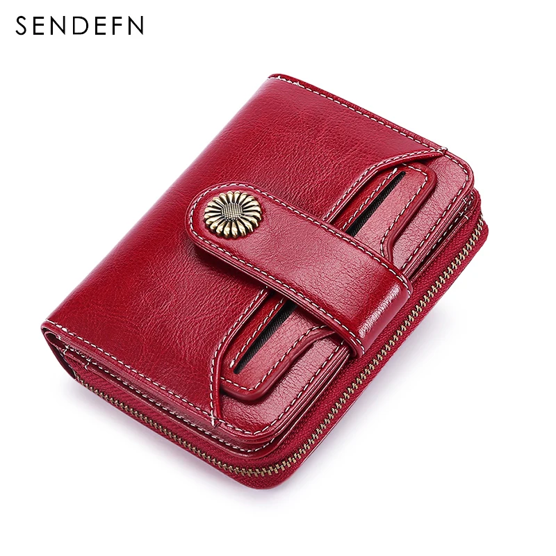 Sendefn Patent Hardware Flower Wallet Quality Short Womens Wallet